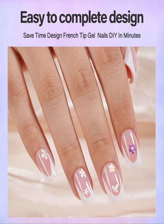 Vansiho Pink Deep French Gel Nails Kit - Short Square French Tip Press on Nails Kit, Nail Gel and Nail Lamp for Gift and Nail Art DIY - Image 2